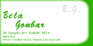 bela gombar business card