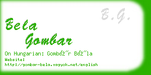 bela gombar business card